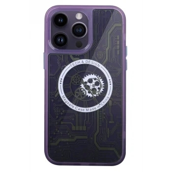 Mey İthalat®   iPhone 14 Pro Kılıf Magic Magneticsafe Silikon - Derin Mor