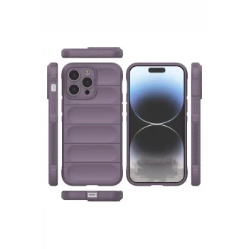 Mey İthalat®   iPhone 14 Pro Kılıf Optimum Silikon - Mor