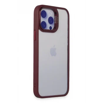 Mey İthalat®   iPhone 14 Pro Kılıf Roblox Lens Standlı Kapak - Bordo