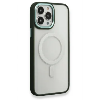 Mey İthalat®   iPhone 14 Pro Kılıf Room Magneticsafe Silikon - Köknar Yeşili