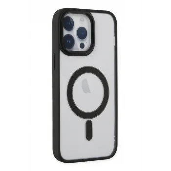 Mey İthalat®   iPhone 14 Pro Kılıf Room Magneticsafe Silikon - Siyah