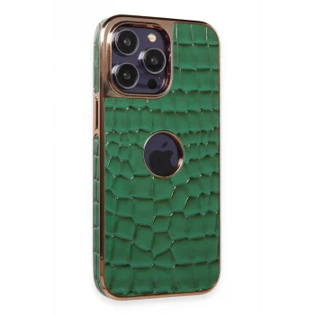 Mey İthalat®   iPhone 14 Pro Kılıf Snake Kapak - Koyu Yeşil