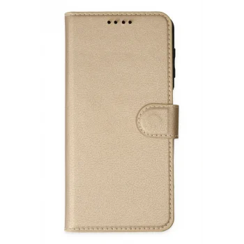 Mey İthalat®   iPhone 14 Pro Kılıf Trend S Plus Kapaklı Kılıf - Gold