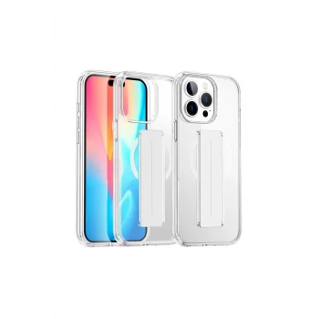 Mey İthalat®   iPhone 14 Pro Max Kılıf Alfa Magsafe Standlı Kapak - Şeffaf