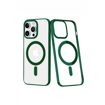 Mey İthalat®   iPhone 14 Pro Max Kılıf Element Magneticsafe Sert Kapak - Köknar Yeşili