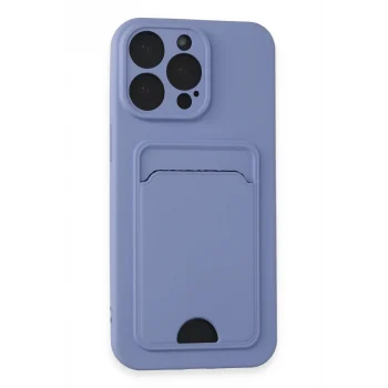 Mey İthalat®   iPhone 14 Pro Max Kılıf Kelvin Kartvizitli Silikon - Lila