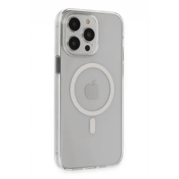 Mey İthalat®   iPhone 14 Pro Max Kılıf Tron Şeffaf Magsafe Kapak - Şeffaf