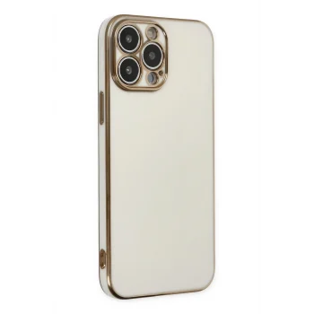 Mey İthalat®   iPhone 14 Pro Max Kılıf Volet Silikon - Beyaz