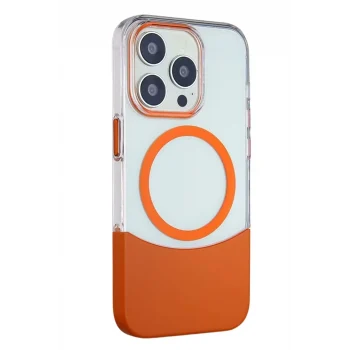 Mey İthalat®   iPhone 14 Pro Max PC Suit Magsafe Kapak - Turuncu