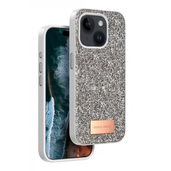 Mey İthalat®   iPhone 15 Bright Simli Kapak - Gold