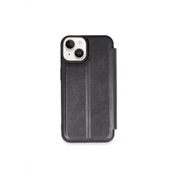 Mey İthalat®   iPhone 15 Kılıf Flip Cover - Siyah