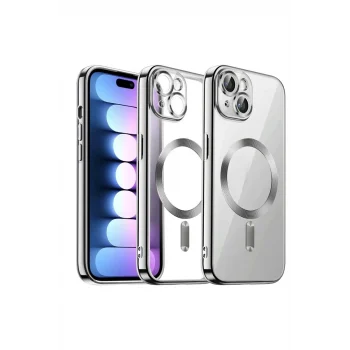 Mey İthalat®   iPhone 15 Kılıf Kross Magneticsafe Kapak - Gümüş