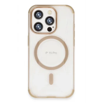 Mey İthalat®   iPhone 15 Pro Hilton Magsafe Kapak - Gold