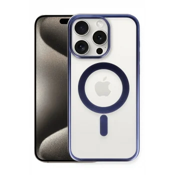 Mey İthalat®   iPhone 15 Pro Kılıf Erozi Magsafe Kapak - Lacivert
