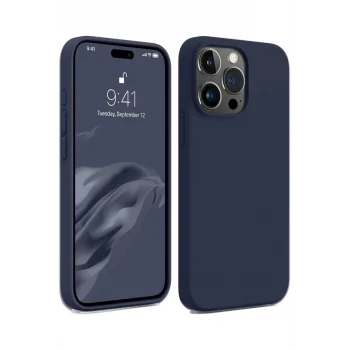 Mey İthalat®   iPhone 15 Pro Kılıf First Silikon - Lacivert