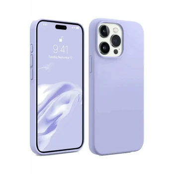 Mey İthalat®   iPhone 15 Pro Kılıf First Silikon - Lila