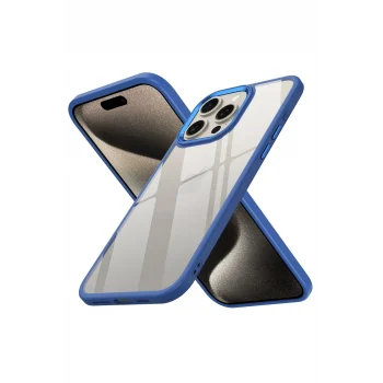 Mey İthalat®   iPhone 15 Pro Kılıf Power Silikon - Mavi
