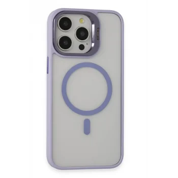 Mey İthalat®   iPhone 15 Pro Kılıf Roblox Lens Magsafe Standlı Kapak - Lila