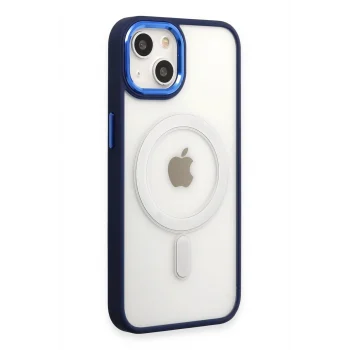 Mey İthalat®   iPhone 15 Pro Kılıf Room Magneticsafe Silikon - Lacivert