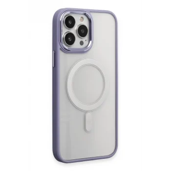 Mey İthalat®   iPhone 15 Pro Kılıf Room Magneticsafe Silikon - Lila