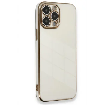 Mey İthalat®   iPhone 15 Pro Kılıf Volet Silikon - Beyaz