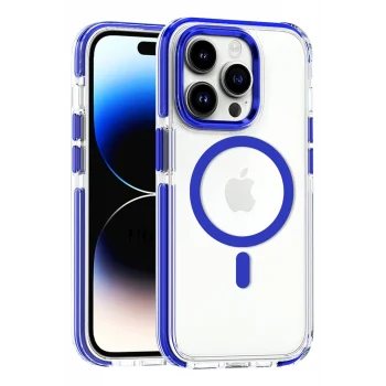 Mey İthalat®   iPhone 15 Pro Max Bella Magsafe Kapak - Mavi