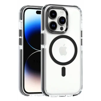 Mey İthalat®   iPhone 15 Pro Max Bella Magsafe Kapak - Siyah