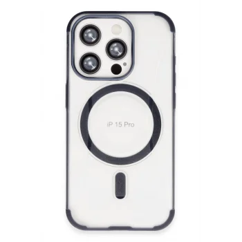 Mey İthalat®   iPhone 15 Pro Max Hilton Magsafe Kapak - Lacivert