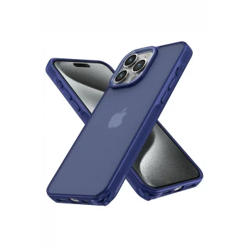 Mey İthalat®   iPhone 15 Pro Max Kılıf Elegant Kapak - Lacivert