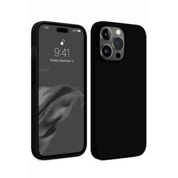 Mey İthalat®   iPhone 15 Pro Max Kılıf First Silikon - Siyah