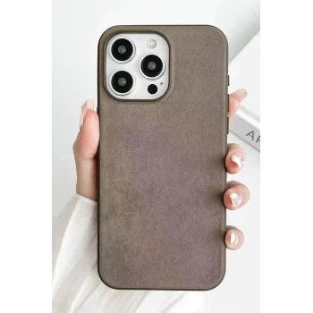 Mey İthalat®   iPhone 15 Pro Max Kılıf Karen Magsafe Kapak - Kahverengi
