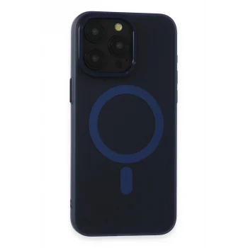Mey İthalat®   iPhone 15 Pro Max Kılıf Lodos Magneticsafe Mat Kapak - Mavi