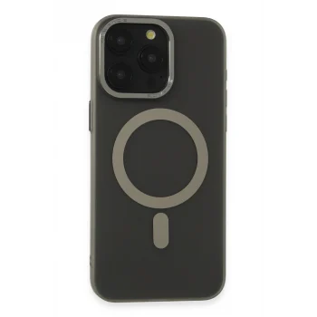 Mey İthalat®   iPhone 15 Pro Max Kılıf Lodos Magneticsafe Mat Kapak - Titan Gri