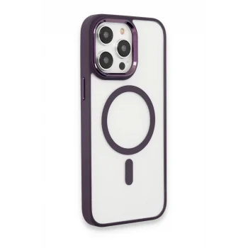 Mey İthalat®   iPhone 15 Pro Max Kılıf Room Magneticsafe Silikon - Derin Mor
