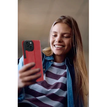 Mey İthalat®   iPhone 15 Trend S Plus Kapaklı Kılıf - Lacivert