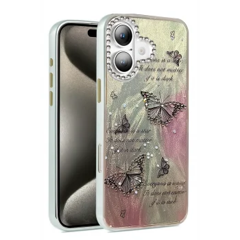 Mey İthalat®   iPhone 16 Kılıf Blade Aynalı Desenli Kapak - Desen 6