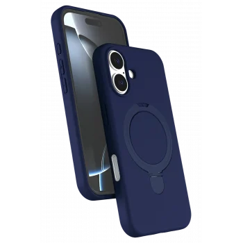 Mey İthalat®   iPhone 16 Plus Regal Magsafe Standlı Kapak - Lacivert