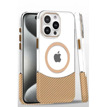 Mey İthalat® iPhone 16 Pro Carbon Puzzle Magsafe Kapak - Desert