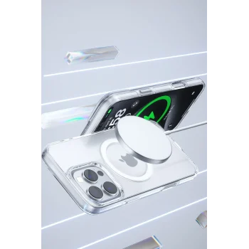 Mey İthalat®   iPhone 16 Pro Gleam PC Sert Magsafe Kılıf - Kahverengi
