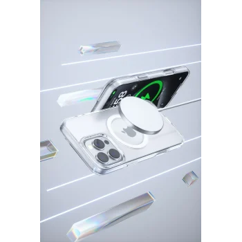 Mey İthalat®   iPhone 16 Pro Gleam PC Sert Magsafe Kılıf - Şeffaf
