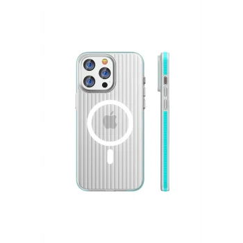 Mey İthalat® iPhone 16 Pro Line Magsafe Kapak - Mavi