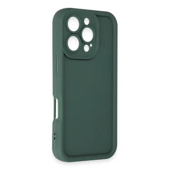 Mey İthalat®   iPhone 16 Pro Max Kılıf Viera Silikon - Koyu Yeşil