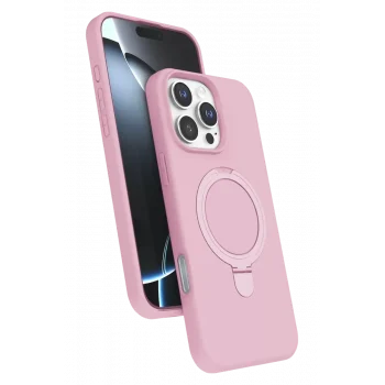 Mey İthalat®   iPhone 16 Pro Max Regal Magsafe Standlı Kapak - Açık Pembe