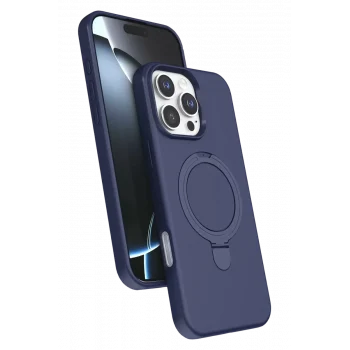Mey İthalat®   iPhone 16 Pro Max Regal Magsafe Standlı Kapak - Lacivert