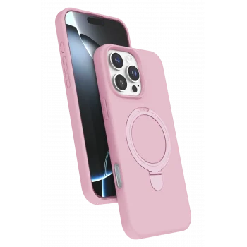 Mey İthalat®   iPhone 16 Pro Regal Magsafe Standlı Kapak - Açık Pembe