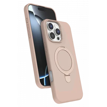 Mey İthalat®   iPhone 16 Pro Regal Magsafe Standlı Kapak - Çöl Titanyum