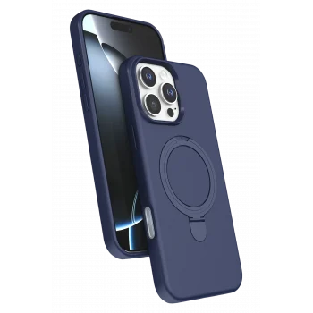 Mey İthalat®   iPhone 16 Pro Regal Magsafe Standlı Kapak - Lacivert