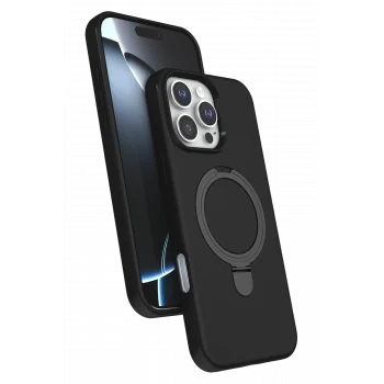 Mey İthalat®   iPhone 16 Pro Regal Magsafe Standlı Kapak - Siyah