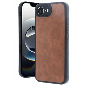 Mey İthalat®   iPhone 16E Kılıf Aras Deri Kapak - Taba