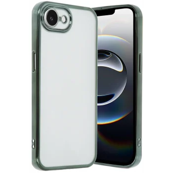Mey İthalat®   iPhone 16E Kılıf  Lensli Silikon - Yeşil